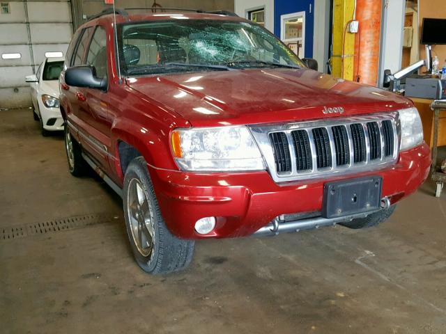 1J8GW68J84C397838 - 2004 JEEP GRAND CHER RED photo 1