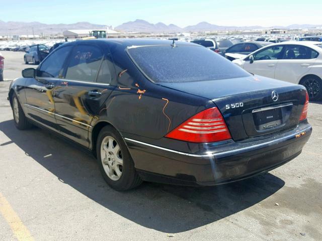 WDBNG75J71A191843 - 2001 MERCEDES-BENZ S 500 BLACK photo 3