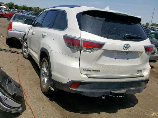 5TDDKRFHXGS332189 - 2016 TOYOTA HIGHLANDER WHITE photo 3