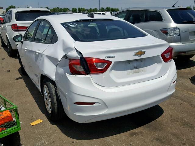 1G1BJ5SM1K7105166 - 2019 CHEVROLET CRUZE WHITE photo 3