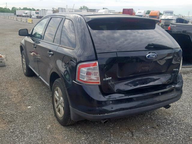 2FMDK38C07BB29193 - 2007 FORD EDGE SEL BLACK photo 3