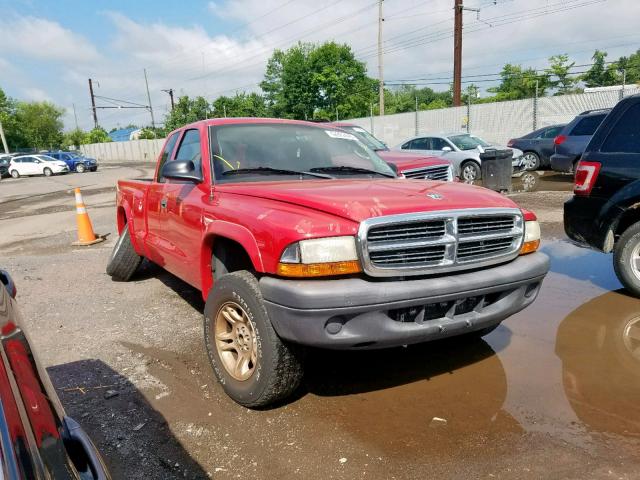 1D7HG12K34S719231 - 2004 DODGE DAKOTA SXT RED photo 1