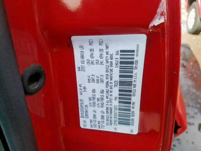 1D7HG12K34S719231 - 2004 DODGE DAKOTA SXT RED photo 10