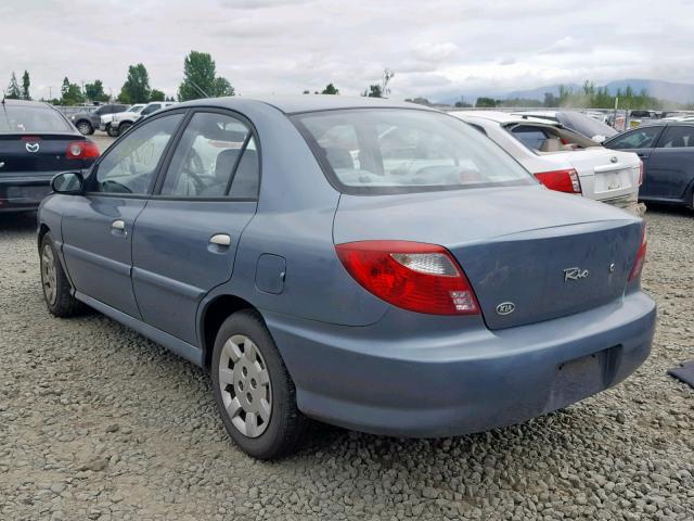 KNADC123726086412 - 2002 KIA RIO BLUE photo 3