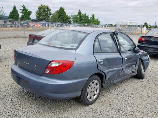 KNADC123726086412 - 2002 KIA RIO BLUE photo 4