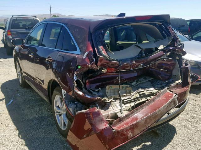 5J8TB4H39FL016493 - 2015 ACURA RDX MAROON photo 3