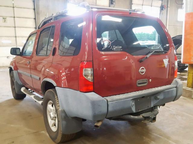 5N1ED28T74C620414 - 2004 NISSAN XTERRA XE RED photo 3