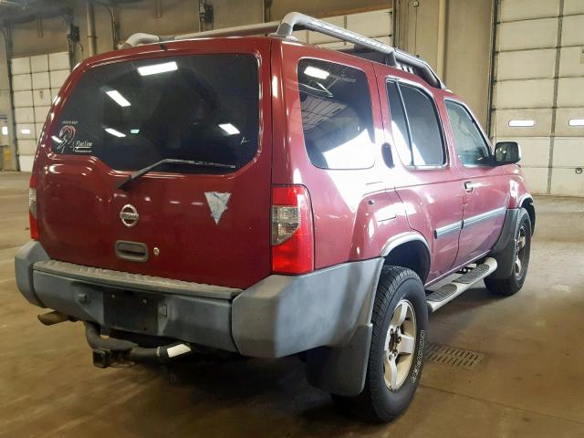 5N1ED28T74C620414 - 2004 NISSAN XTERRA XE RED photo 4