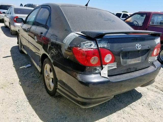 2T1BY30E35C394153 - 2005 TOYOTA COROLLA XR BLACK photo 3