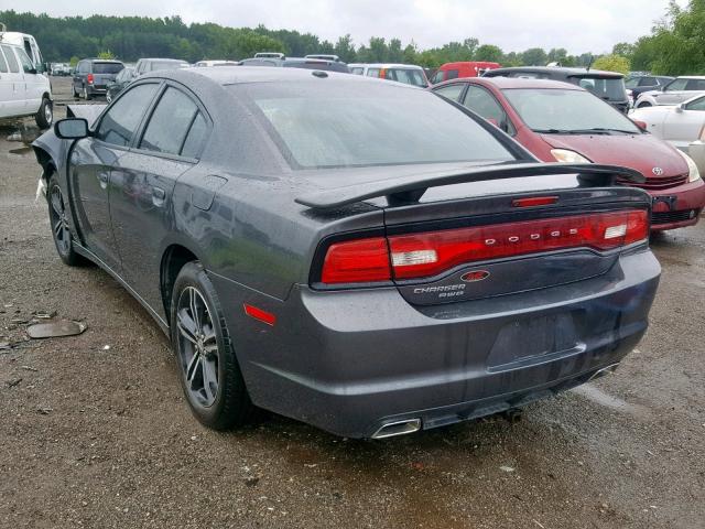 2C3CDXJG2DH608274 - 2013 DODGE CHARGER SX GRAY photo 3