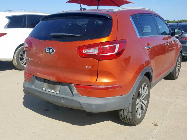 KNDPC3A29D7356158 - 2013 KIA SPORTAGE E ORANGE photo 4