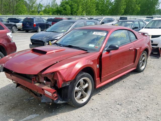 1FAFP42X64F100460 - 2004 FORD MUSTANG GT RED photo 2