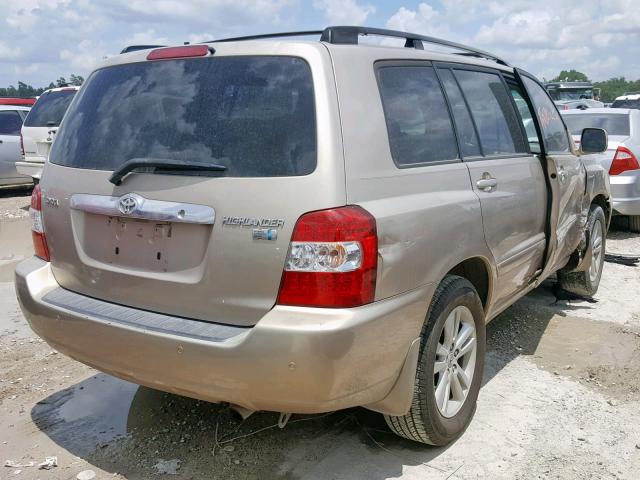 JTEDW21A860012470 - 2006 TOYOTA HIGHLANDER TAN photo 4