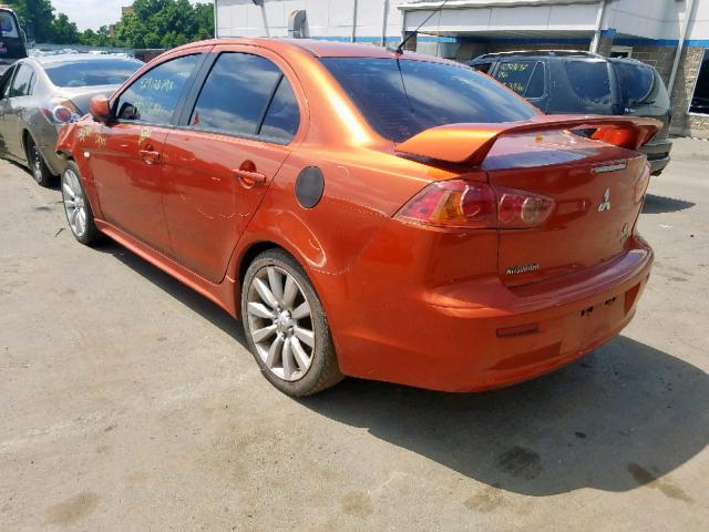 JA3AU86WX9U018318 - 2009 MITSUBISHI LANCER GTS ORANGE photo 3