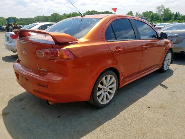 JA3AU86WX9U018318 - 2009 MITSUBISHI LANCER GTS ORANGE photo 4