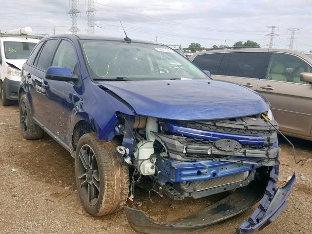 2FMDK3JC8EBA09309 - 2014 FORD EDGE SEL BLUE photo 1