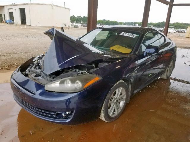 KMHHM66D48U284186 - 2008 HYUNDAI TIBURON GS BLUE photo 2