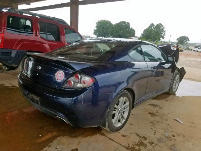 KMHHM66D48U284186 - 2008 HYUNDAI TIBURON GS BLUE photo 4