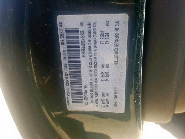 3C3EL45H0VT550459 - 1997 CHRYSLER SEBRING JX GREEN photo 10