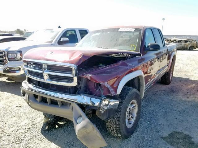 1B7GG2AN51S212429 - 2001 DODGE DAKOTA QUA MAROON photo 2