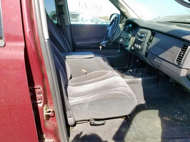 1B7GG2AN51S212429 - 2001 DODGE DAKOTA QUA MAROON photo 5