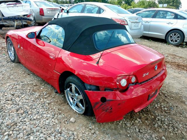 4USBT33564LR68854 - 2004 BMW Z4 2.5 RED photo 3