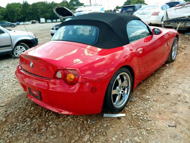 4USBT33564LR68854 - 2004 BMW Z4 2.5 RED photo 4