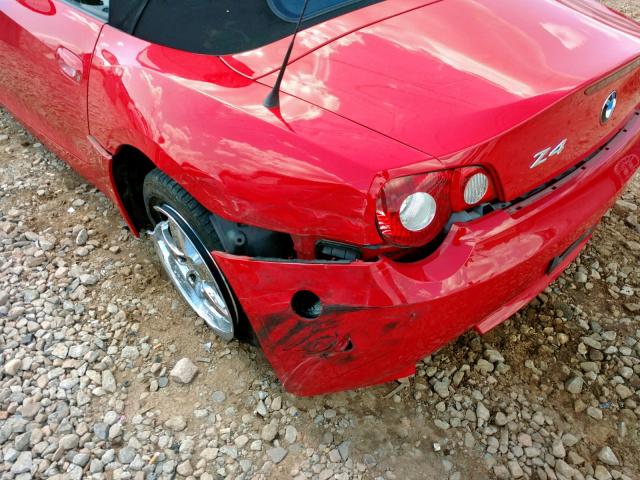 4USBT33564LR68854 - 2004 BMW Z4 2.5 RED photo 9