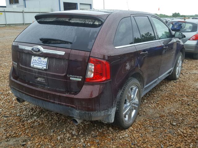 2FMDK3K9XCBA90040 - 2012 FORD EDGE LIMIT MAROON photo 4