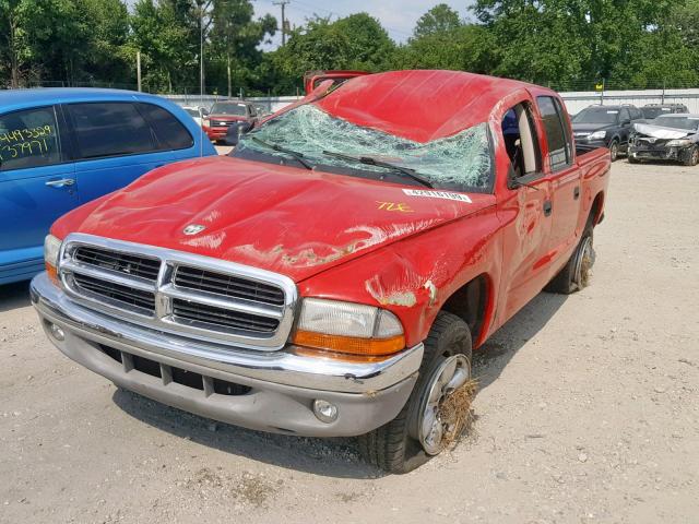 1D7HG48N74S586847 - 2004 DODGE DAKOTA QUA RED photo 2