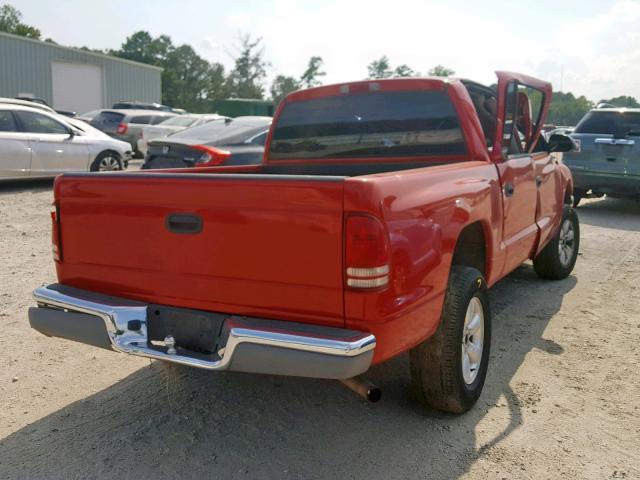 1D7HG48N74S586847 - 2004 DODGE DAKOTA QUA RED photo 4