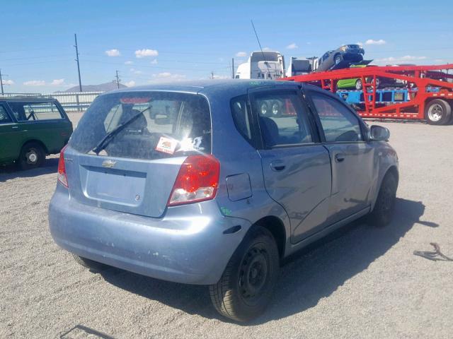 KL1TD66616B543491 - 2006 CHEVROLET AVEO BASE Mavi foto 4