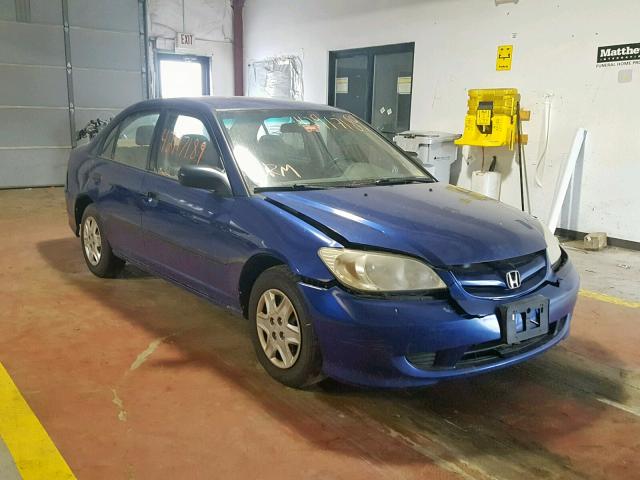 1HGES16364L003384 - 2004 HONDA CIVIC DX V BLUE photo 1