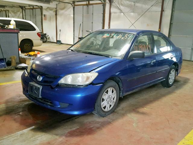 1HGES16364L003384 - 2004 HONDA CIVIC DX V BLUE photo 2