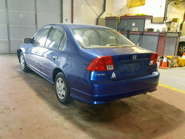 1HGES16364L003384 - 2004 HONDA CIVIC DX V BLUE photo 3