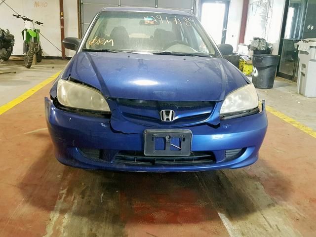 1HGES16364L003384 - 2004 HONDA CIVIC DX V BLUE photo 9