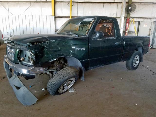 1FTYR10D91PB45368 - 2001 FORD RANGER GREEN photo 2