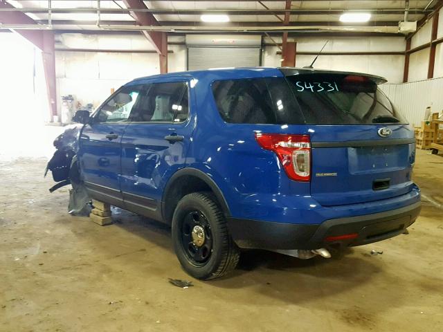 1FM5K8AT5EGC50139 - 2014 FORD EXPLORER P BLUE photo 3