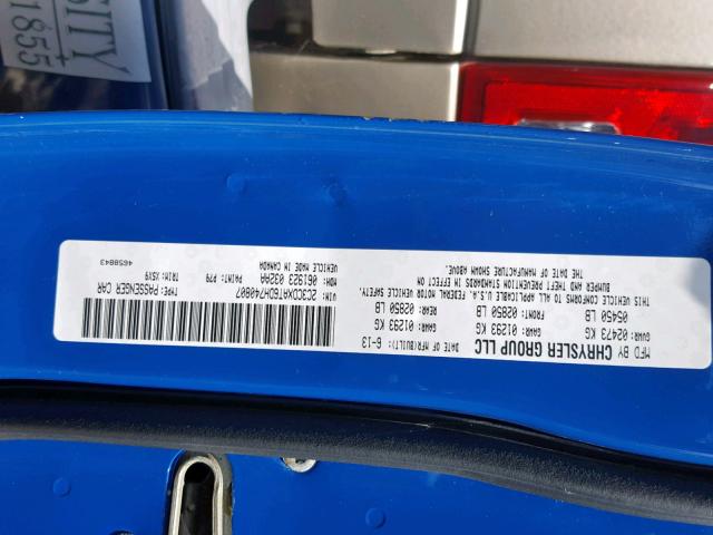 2C3CDXAT6DH740807 - 2013 DODGE CHARGER PO BLUE photo 10