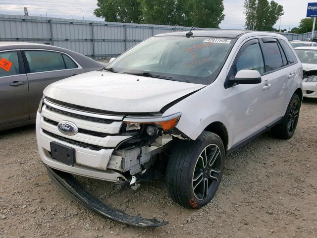 2FMDK4JC7DBA48302 - 2013 FORD EDGE SEL WHITE photo 2