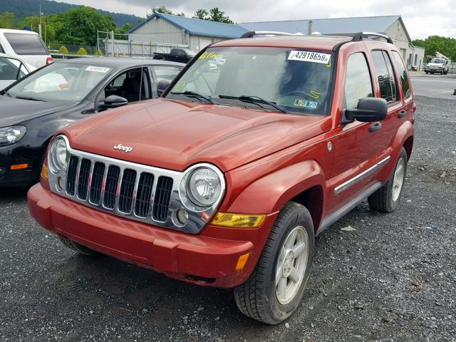 1J4GL58K35W672478 - 2005 JEEP LIBERTY LI RED photo 2