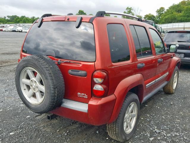 1J4GL58K35W672478 - 2005 JEEP LIBERTY LI RED photo 4