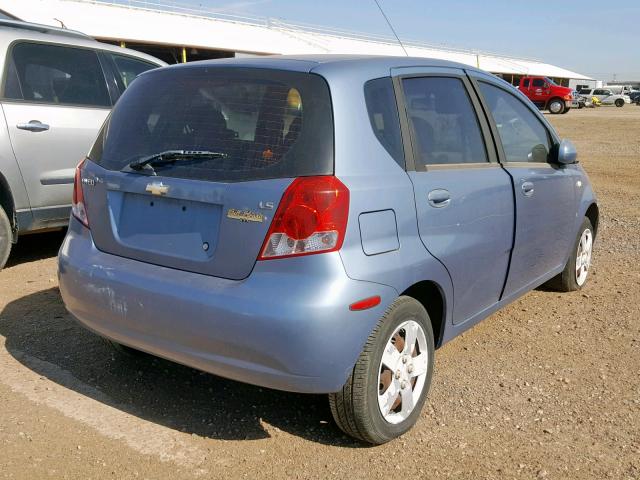 KL1TD66678B099925 - 2008 CHEVROLET AVEO BASE ლურჯი ფოტო 4