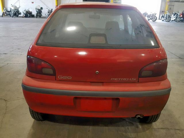 2C1MR2299V6760695 - 1997 GEO METRO LSI RED photo 9