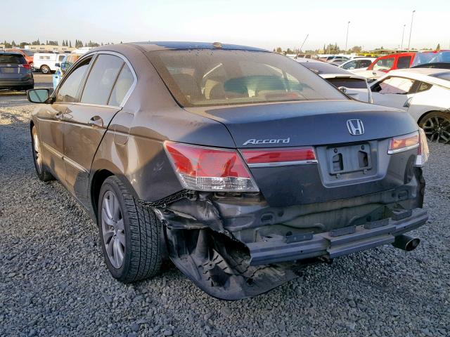 1HGCP2F81BA021844 - 2011 HONDA ACCORD EXL GRAY photo 3