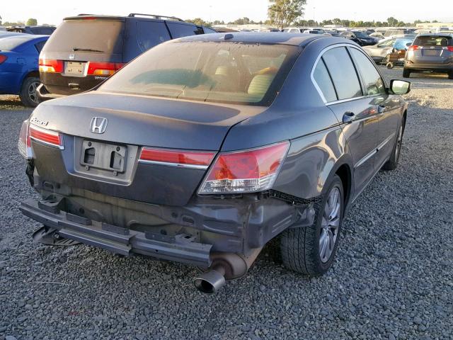 1HGCP2F81BA021844 - 2011 HONDA ACCORD EXL GRAY photo 4