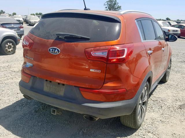 KNDPC3A60B7149531 - 2011 KIA SPORTAGE E ORANGE photo 4