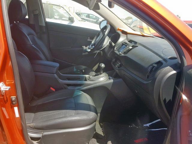 KNDPC3A60B7149531 - 2011 KIA SPORTAGE E ORANGE photo 5