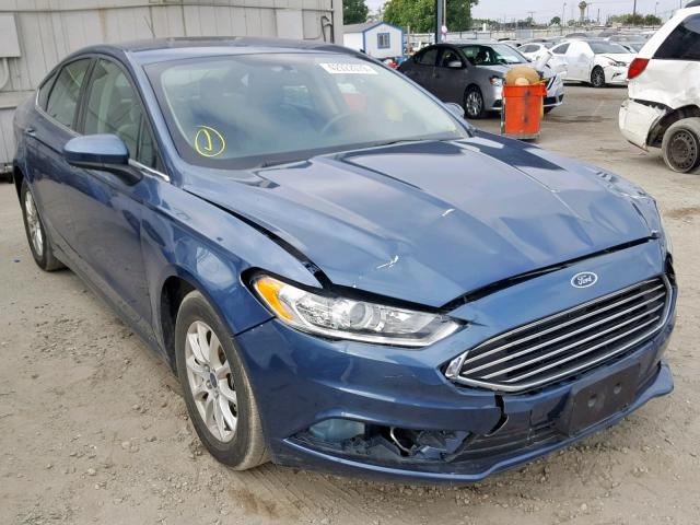 3FA6P0G7XJR110862 - 2018 FORD FUSION S BLUE photo 1