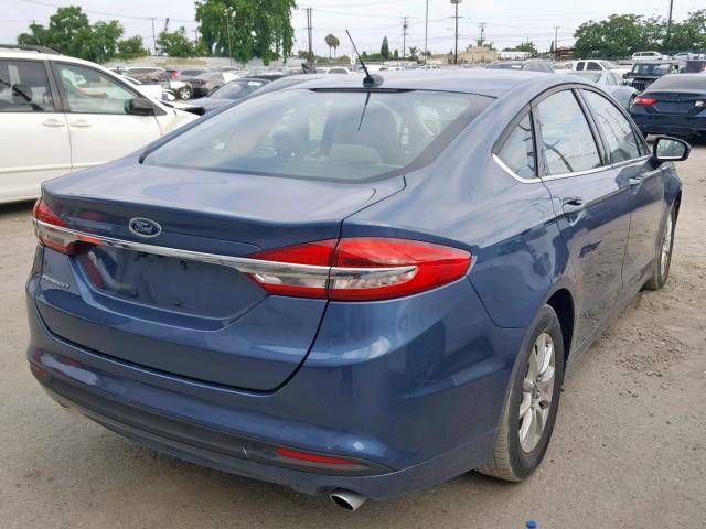 3FA6P0G7XJR110862 - 2018 FORD FUSION S BLUE photo 4